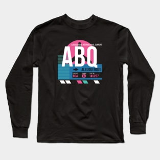 Albuquerque (ABQ) Airport // Sunset Baggage Tag Long Sleeve T-Shirt